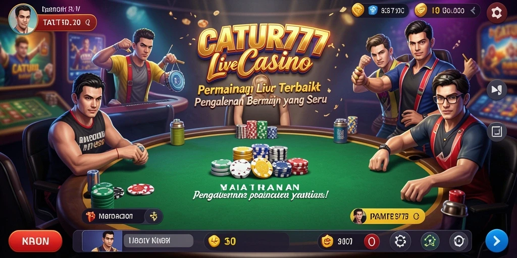 Screenshot gameplay menarik dari CATUR777 dengan dealer langsung.