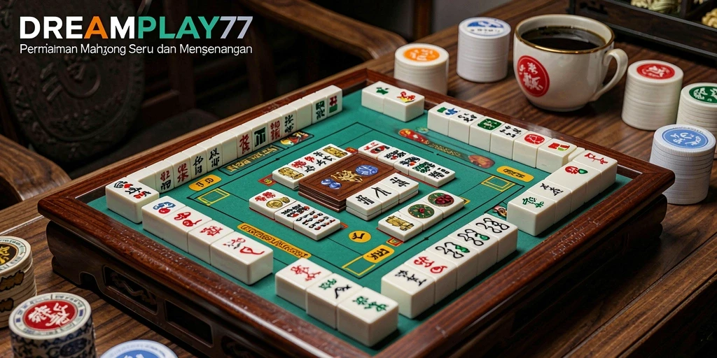 Tampilan gameplay Mahjong yang mendebarkan dan penuh warna.