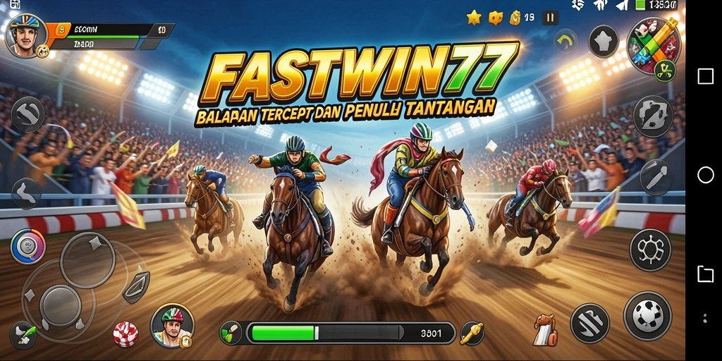 Tampilan gameplay FASTWIN77 yang mendebarkan dalam balapan.