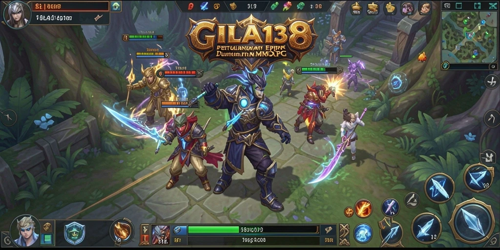 Screenshot menampilkan pertarungan seru dalam GILA138 MMORPG.