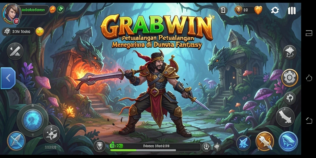 Tampilan menarik dari gameplay petualangan di GRABWIN.
