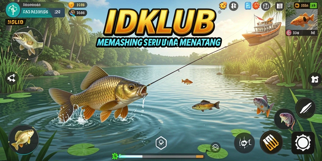 Gameplay memancing yang seru dan penuh tantangan di IDKLUB.