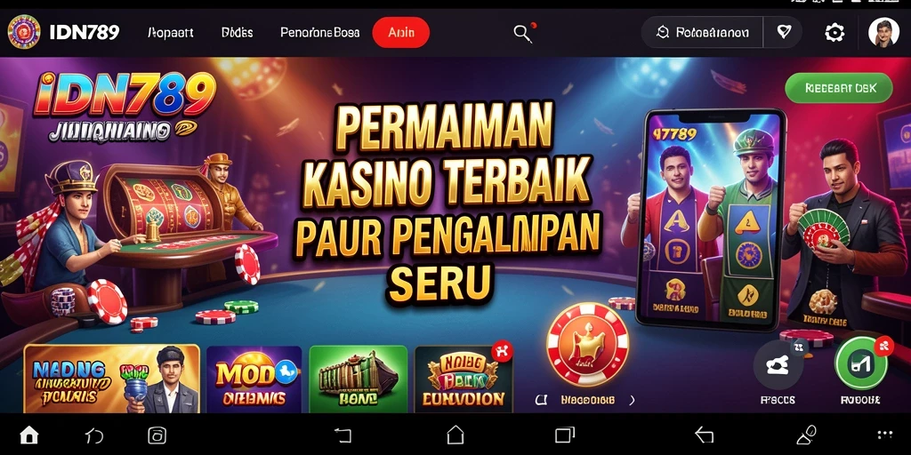 Skrin permainan IDN789 menampilkan grafis kasino yang memukau dan aksi seru.
