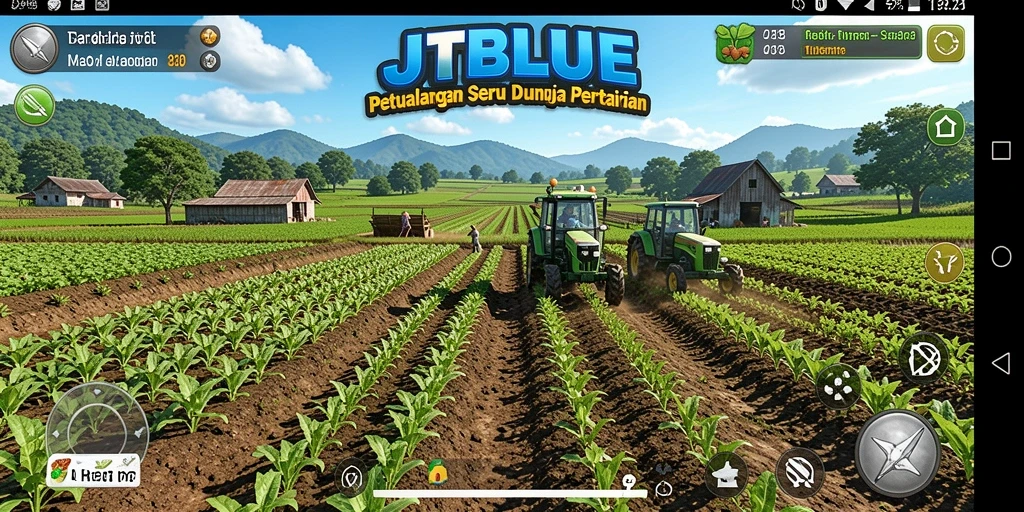 Tampilan gameplay JTBLUE yang seru dan interaktif dalam dunia pertanian.