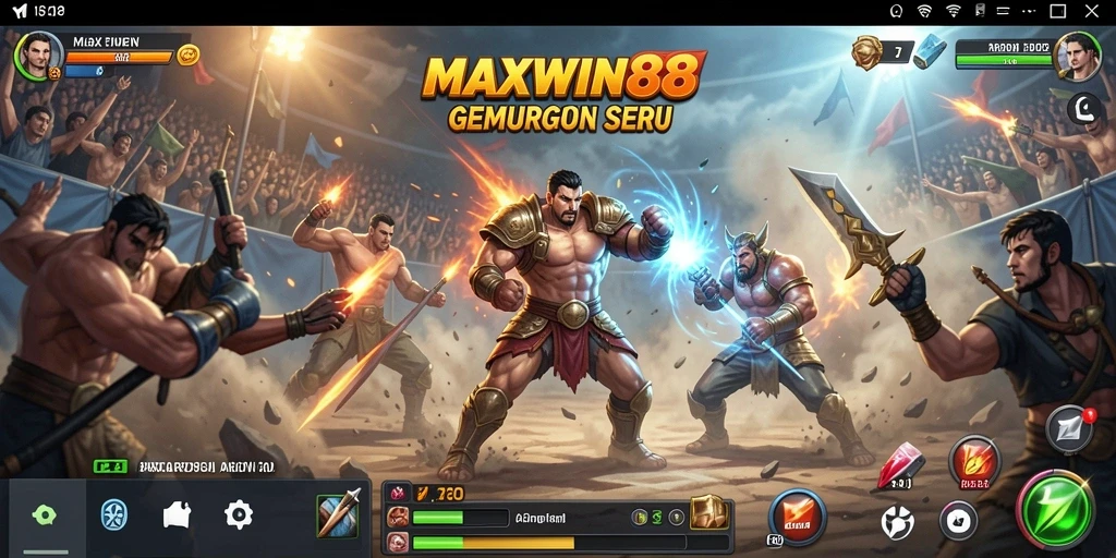 Tangkapan layar permainan MAXWIN88 yang menampilkan aksi pertarungan yang seru.