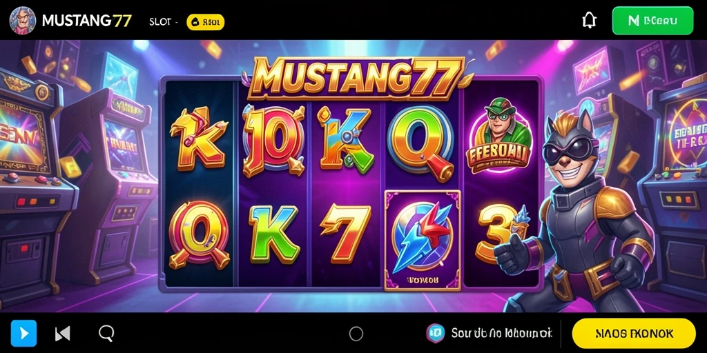Tampilan gameplay unik dan menarik dari game Slot MUSTANG77.