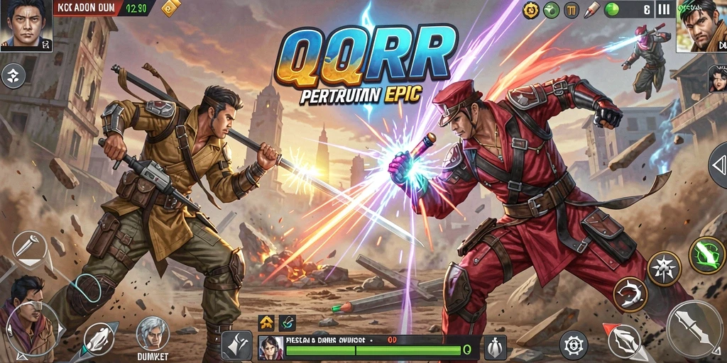 Screenshot QQRP menampilkan aksi seru dalam permainan Action.