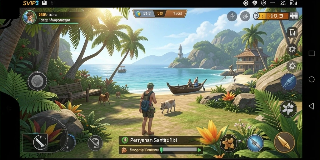 Screenshot gameplay SVIP3 menampilkan aksi seru dan interaksi sosial.