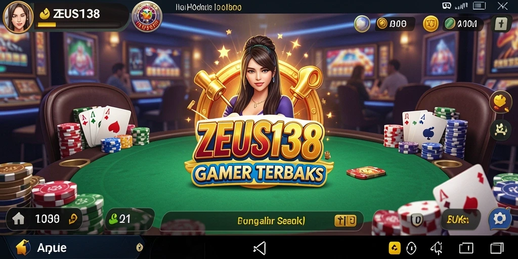 Screenshot gameplay ZEUS138 menampilkan suasana seru permainan Poker.